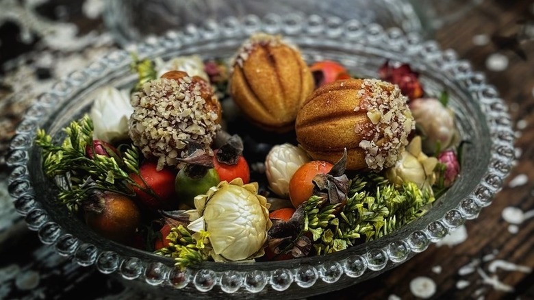 Catbird Seat's glass plated walnut cookie dish