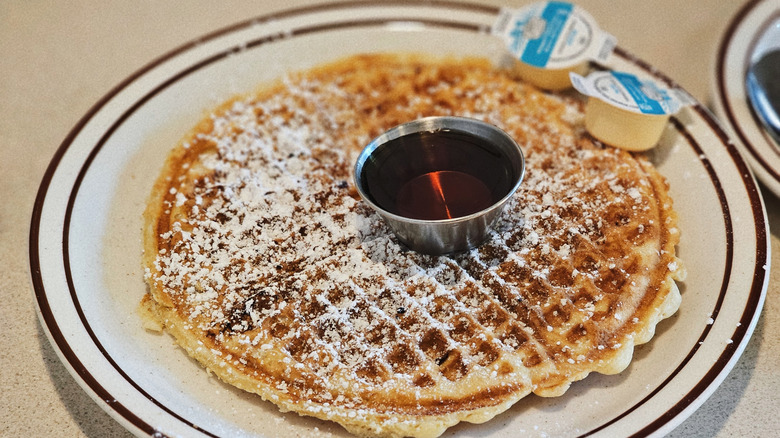 Waffle from Waffle House on a plate