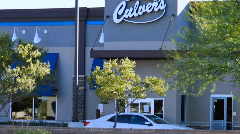 Customer at drive-thru window at Culver's