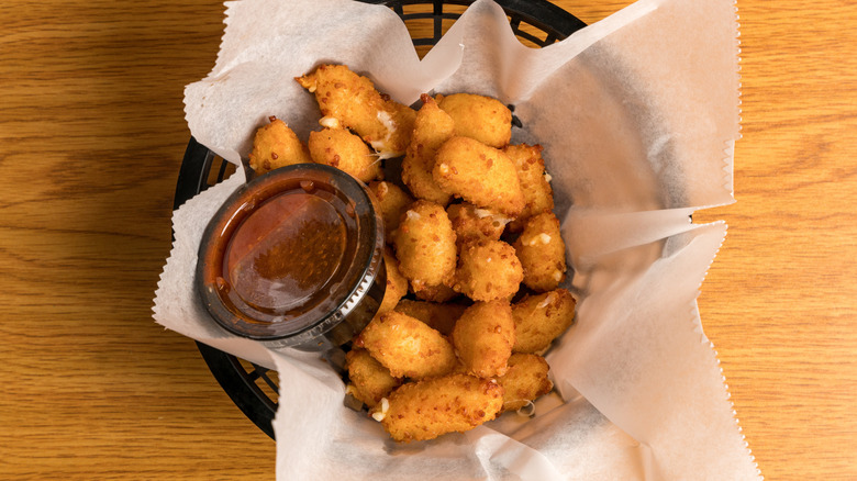 Basket of breaded cheese curds