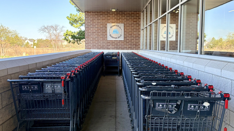Carts outside an Aldi store