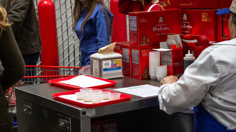 a free sample booth at costco