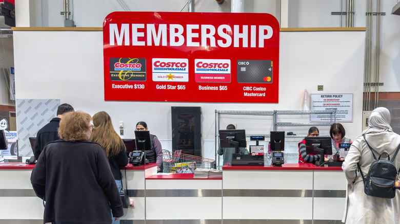 a membership kiosk at costco