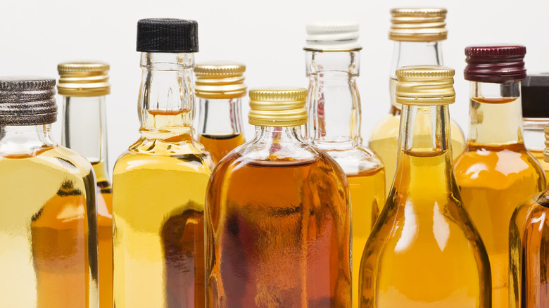Various mini bottles of spirits