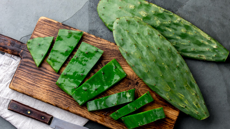 Cactus on a chopping block