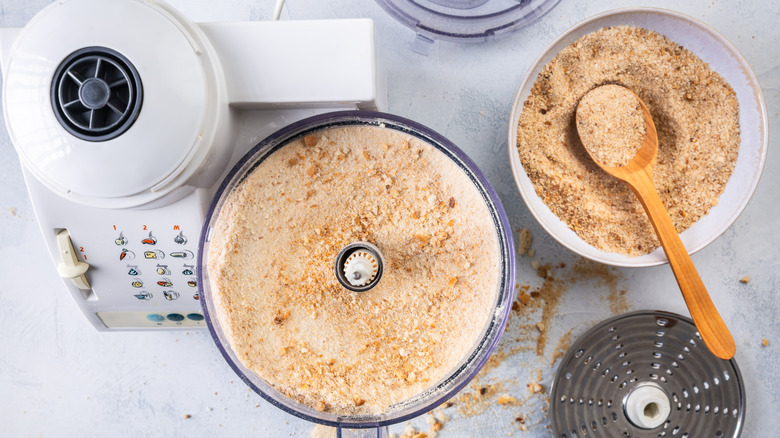Making breadcrumbs in food processor