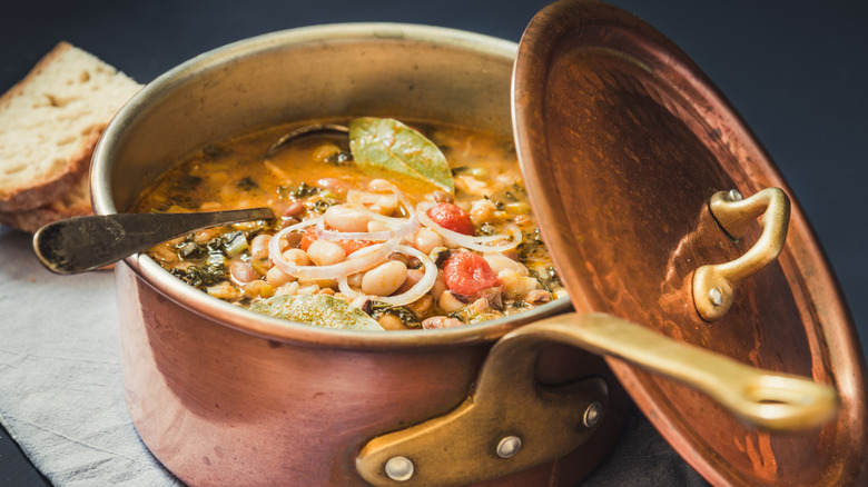 Pot of ribollita soup