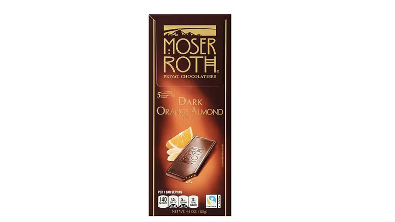 A bar of Dark Orange Moser Roth Chocolate