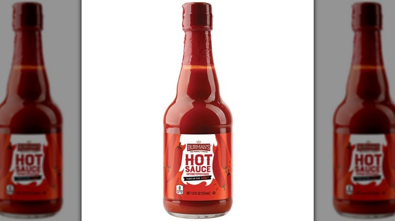 Bottle of Burman's Hot Sauce