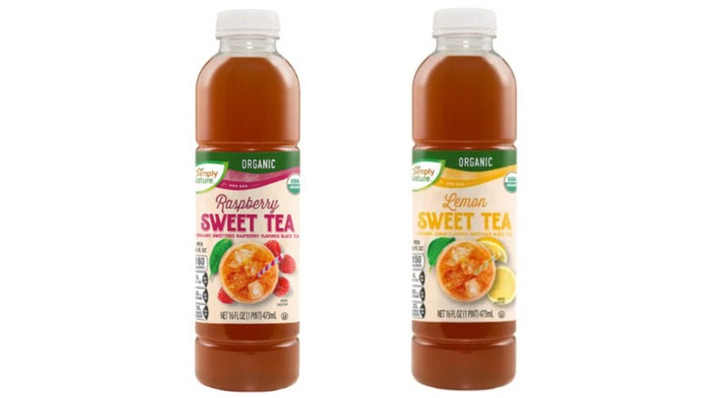 Bottles of Simply Nature Organic Raspberry and Lemon Sweet Teas