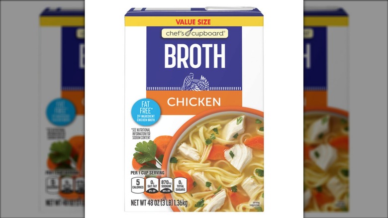 Carton of Chef's Cupboard Chicken Broth from Aldi