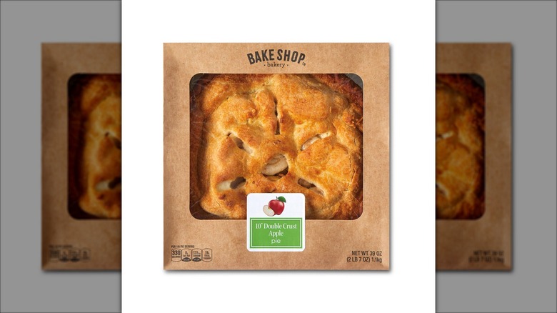 baked apple pie in box