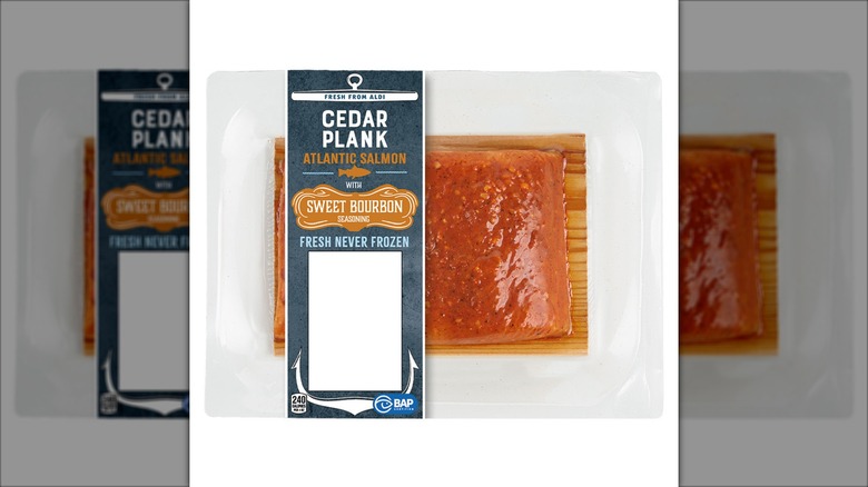 Pack of Atlantic salmon with bourbon seasoning