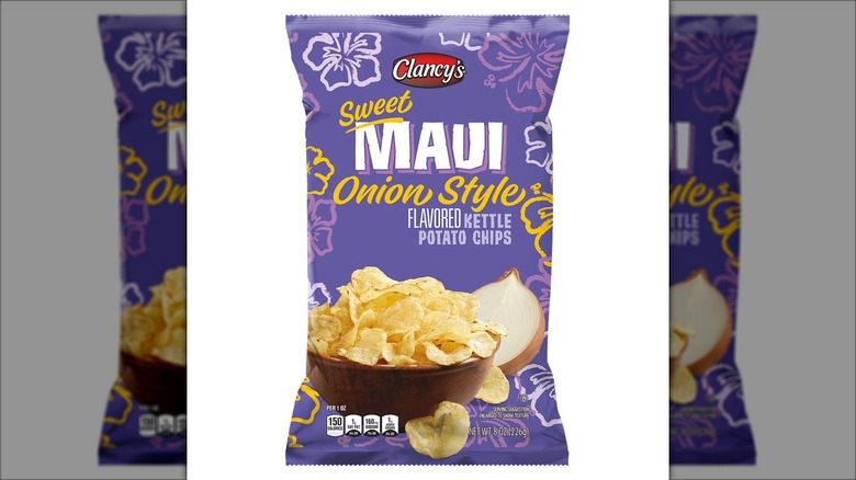 Bag of Clancy's sweet onion-flavored kettle chips