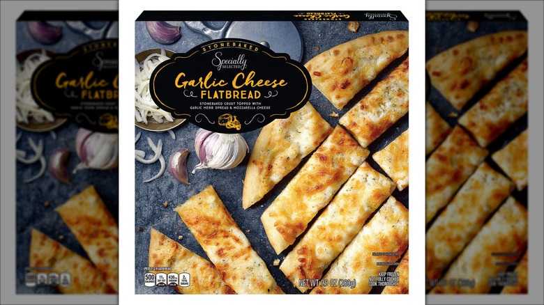 Box of garlic cheese flatbread