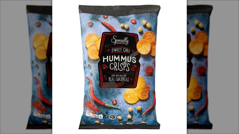 Bag of sweet chili-flavored hummus crisps