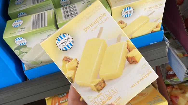 boxes of Aldi frozen fruit bars