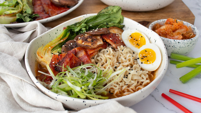 bowl of pork kimchi ramen