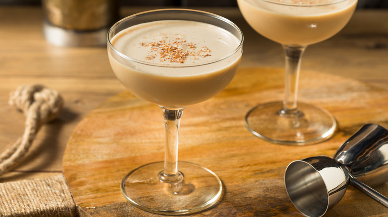 Brandy Alexander cocktail close up