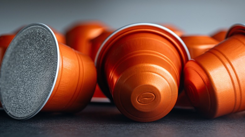 close up of coffee pods
