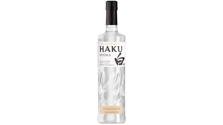 bottle of Haku vodka on a white background