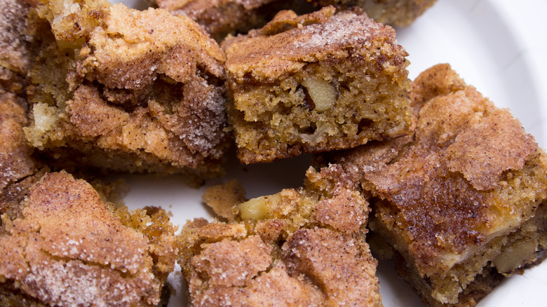 close-up of apple brownies