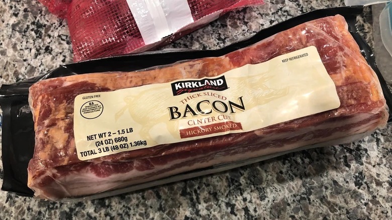 Kirkland Signature thick-sliced bacon in package