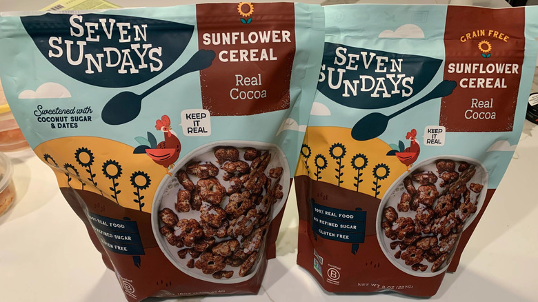 Two bags of Seven Sundays sunflower cereal