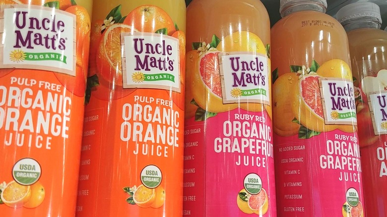 Uncle Matt's organic orange juice different flavors
