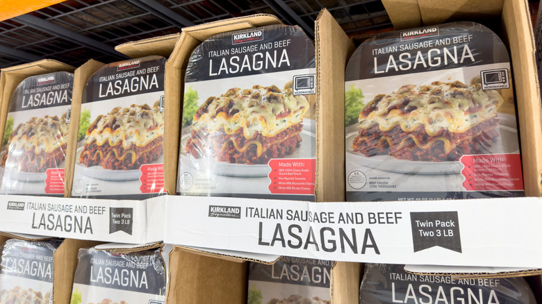 boxes of Kirkland lasagna