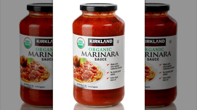 jar of Kirkland marinara sauce