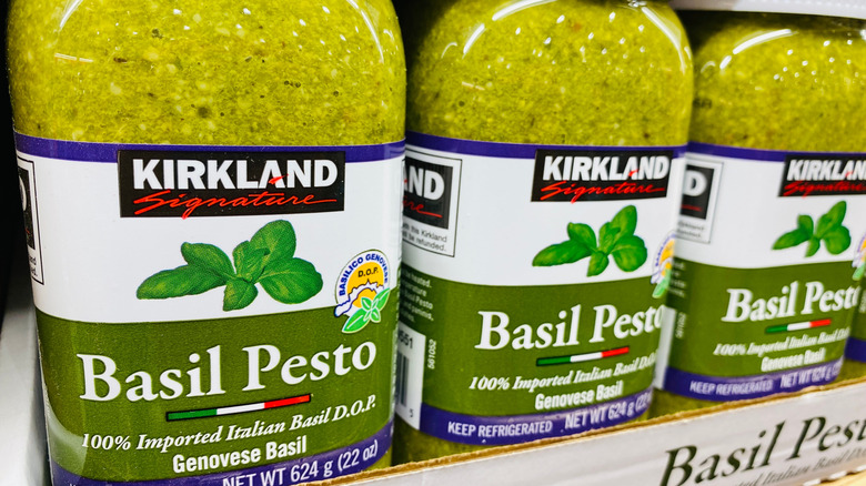 jars of Kirkland basil pesto
