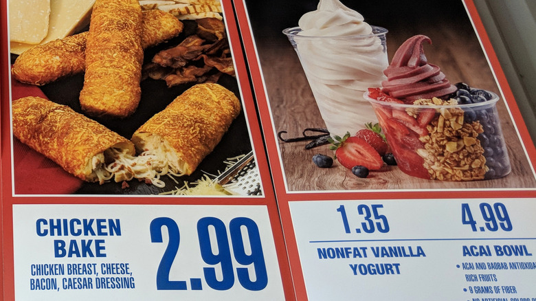Costco menu board $2.99 chicken bakes