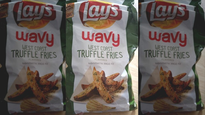 West Coast Truffle Fries Wavy Lay's on countertop