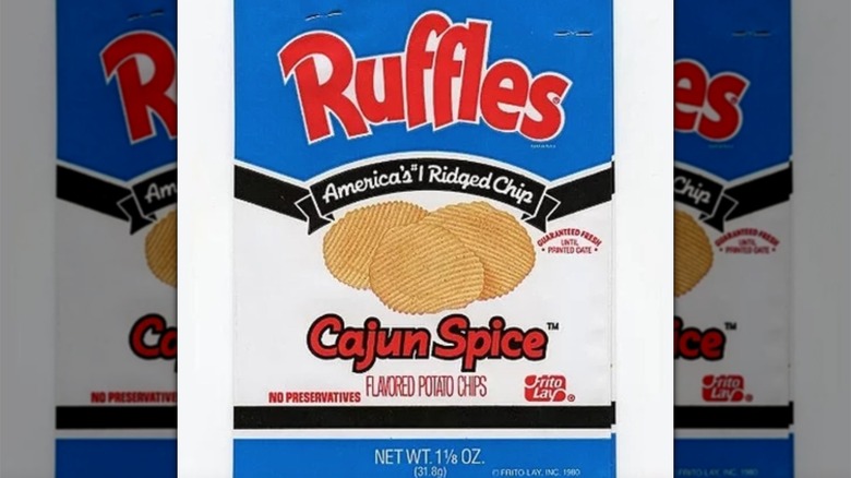 Cajun Spice Ruffles vintage chip bag
