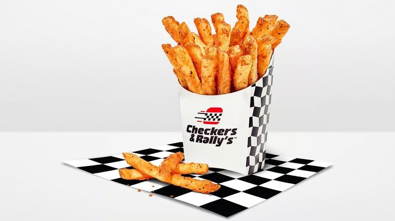 Cup of Checkers & Rallys seasoned fries