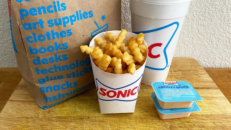 Sonic order with Groovy crinkle cut fries