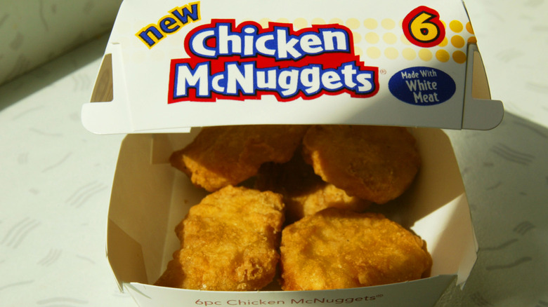 Box of McDonald's six-piece Chicken McNuggets