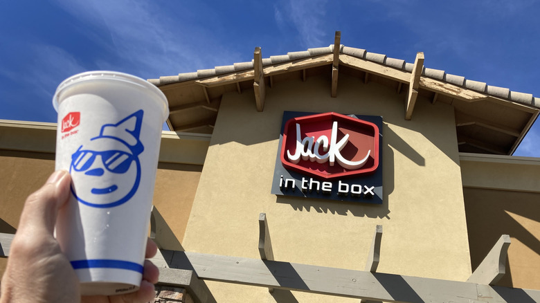 Jack in the Box Coke cup outside the restaurant