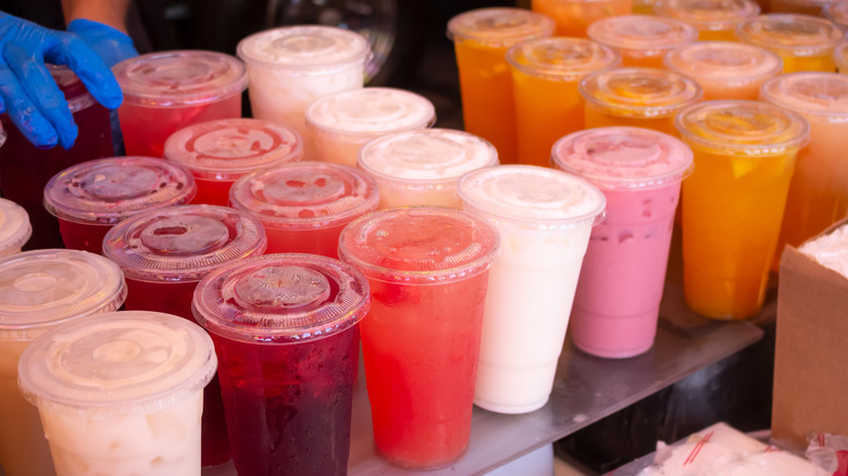 agua fresca on a street stand