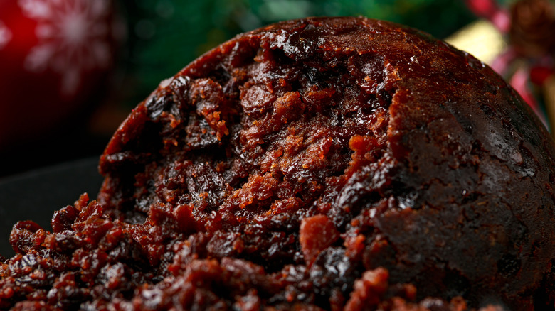 British pudding with dried fruit