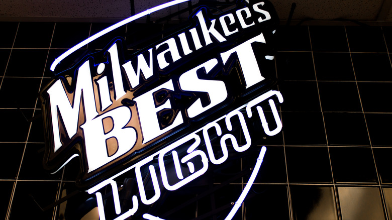 A neon bar sign that says "Milwaukee's Best Light"