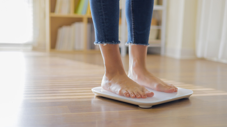 Standing on scale