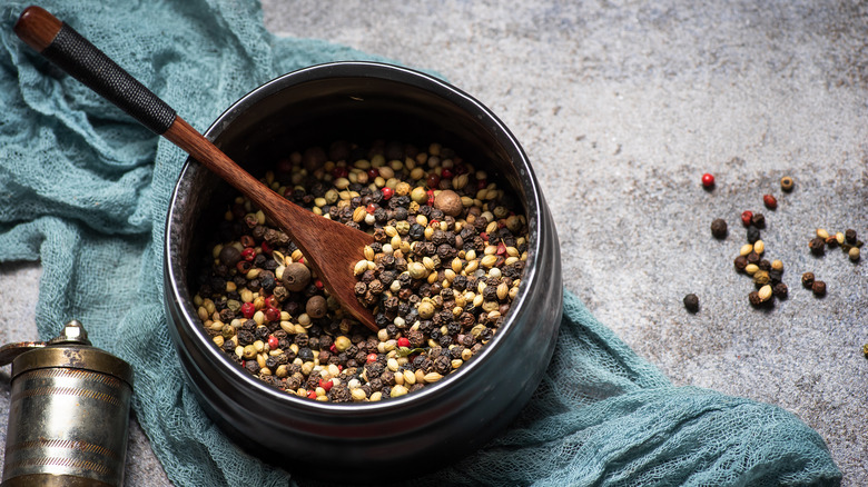 Bowl of peppercorns