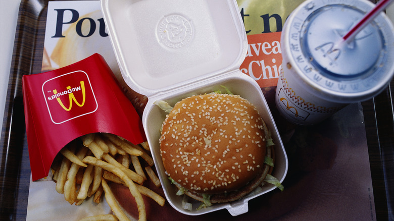 Vintage McDonald's meal on a tray