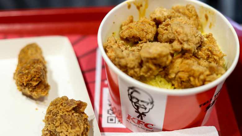 Bucket of KFC fried chicken