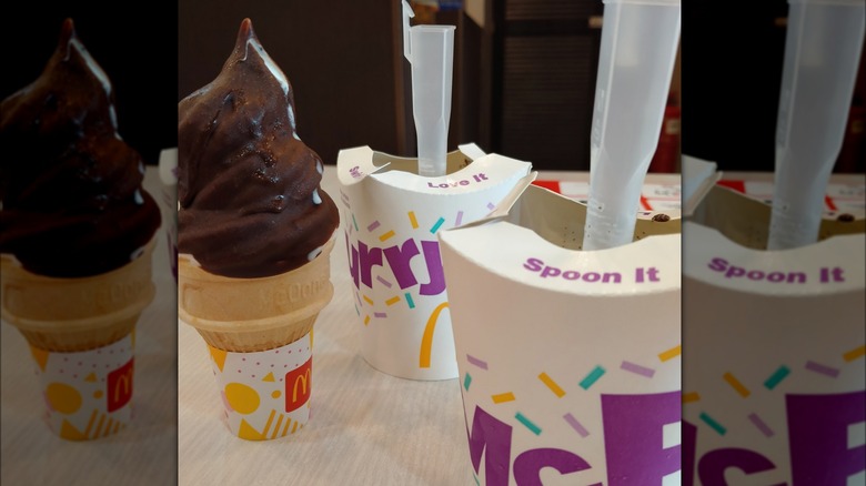 Several McDonald's ice cream products on table