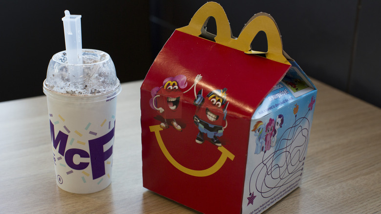 Fresh McFlurry and Happy Meal on table