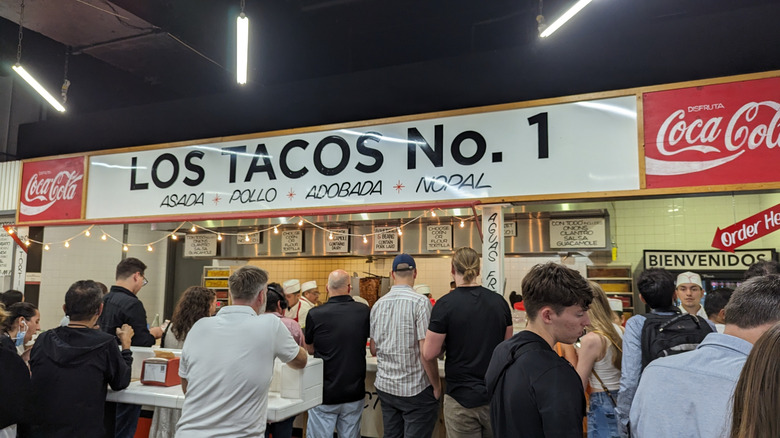 Los Tacos No. 1 restaurant packed with customers