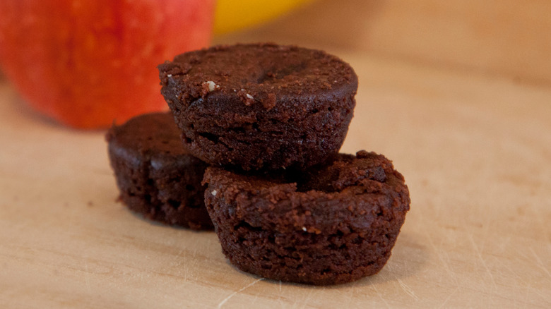 stack of mini brownies
